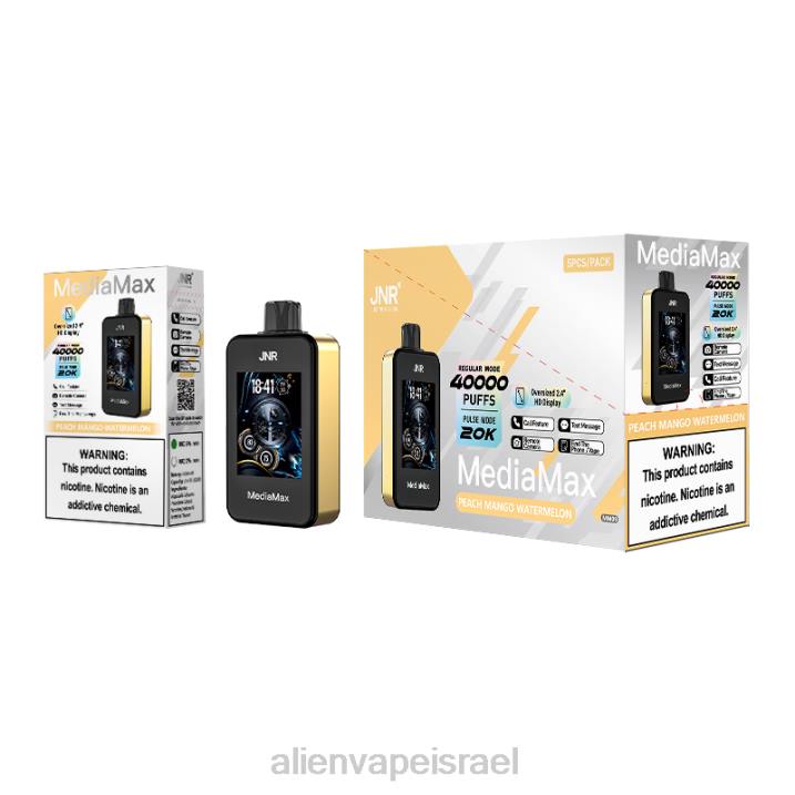 JNR MediaMax שאיפה של 40 אלף אבטיח מנגו אפרסק 4H6015 | JNR VAPE NICOTINE CONTENT