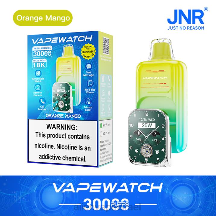 JNR שעון vape מנגו כתום 4H602 | JNR VAPE ISRAEL